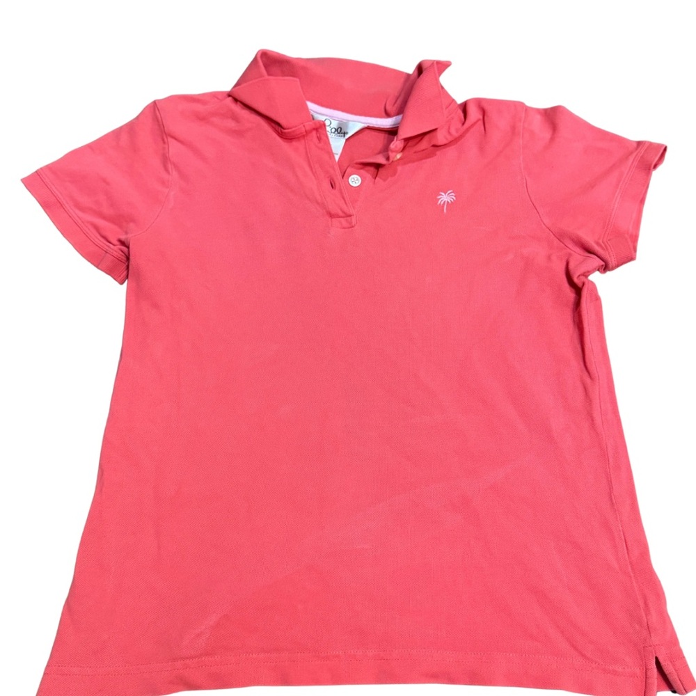 Lilly Pulitzer Pink Golf Polo Womens L Pima Cotton ResortWear Tennis Chic Preppy